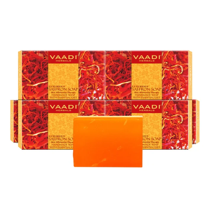 Pack of 6 Luxurious Saffron Soap - Skin Whitening Therapy (75 gms x 6)