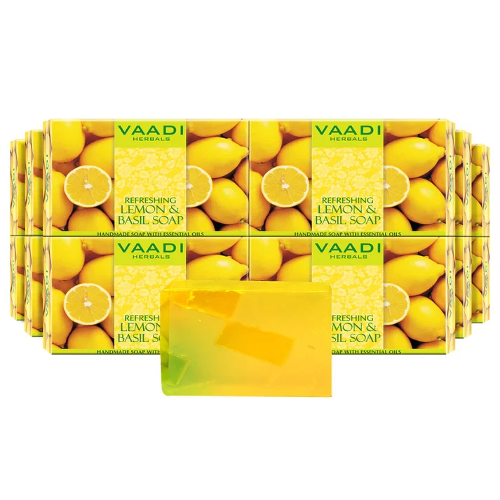 Pack of 12 Refreshing Lemon and Basil Soap (75 gms x 12)